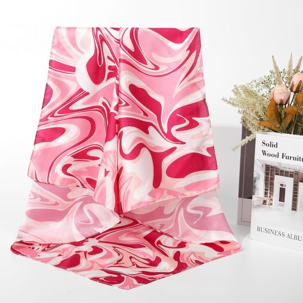 35” Silk Scarf for Women Large Head Scarf Square Hair Scarf Satin Hair Bandana Printed Silk Sleeping Head Wrap - Image 3