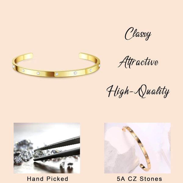 14K Gold Bracelets for Women Trendy Bangle Cuff Chain Bracelets Set Gold Plated Paperclip Bead Tennis Bracelet Chunky Gold Filled Bracelet Stack 3/4PCS - Image 5