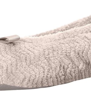 Women's Diamond Microterry Gemma Ballerina Slippers-Suede Sole with Memory Foam Comfort, Machine Washable